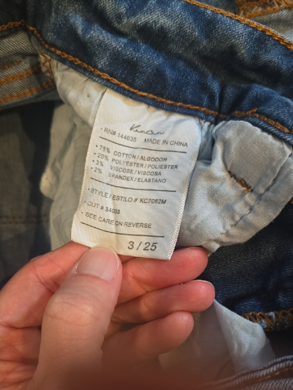 Women's Blue Denim Roll-Cuff Shorts - Picture 3 of 4